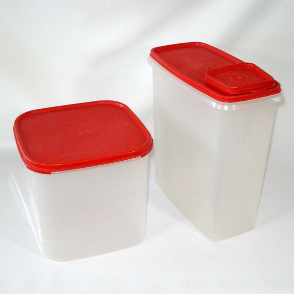 Tupperware Modular Mates Square Container, Cereal Canister Red Lids #2