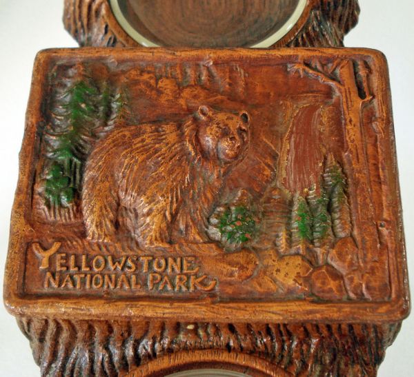 1930s Syroco Yellowstone Souvenir Smoking Set Box, Ashtrays #2