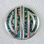 Taxco Deco Abalone Inlaid Sterling Brooch Pendant