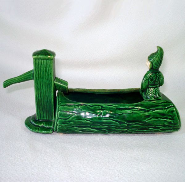 Treasure Craft Pixie Elf Water Pump Log Planter #2