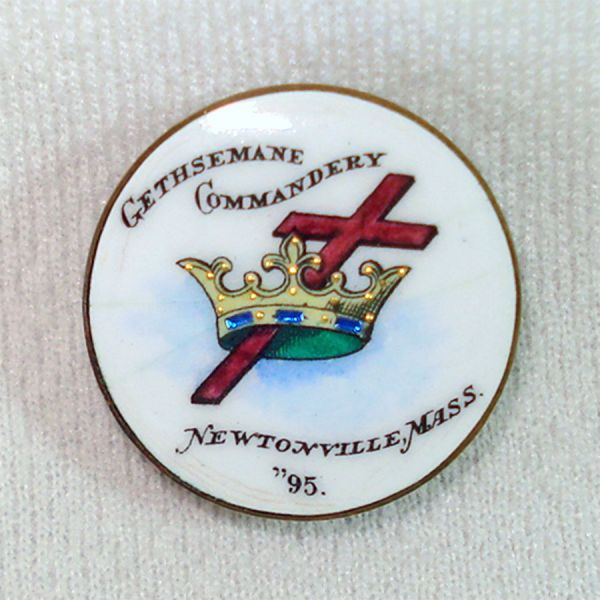 1895 Knights Templar Gethsemane Commandery Enamel Pin #1