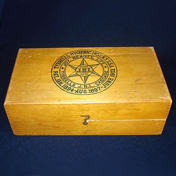 1903 Tyrrells Hygienic Wood Box Quack Medicine Enema Colon Cascade