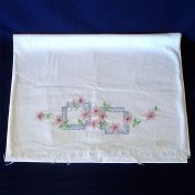 Floral Embroidered Pillowcases Tubing to Finish