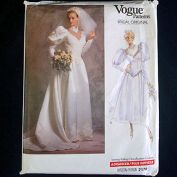 Vogue 1988 Size 8 Bridal Wedding Dress Sewing Pattern Uncut
