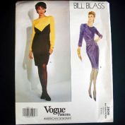 Vogue Bill Blass Draped Waist Dress Sewing Pattern Uncut