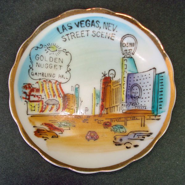 Las Vegas 1950s Mini Souvenir Teapot, Cup, Plate Set #2
