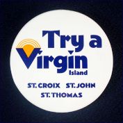 Try A Virgin 1970s Virgin Islands Pinback Button