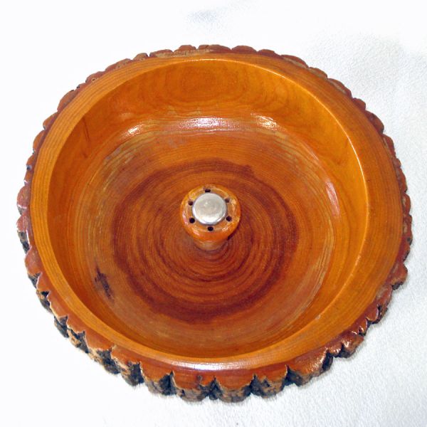 Mid Century Tree Bark Wood Nut Bowl #2
