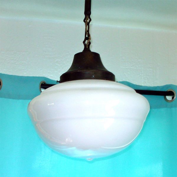 Schoolhouse Pendant Light Fixture 14 Inch Milk Glass Shade