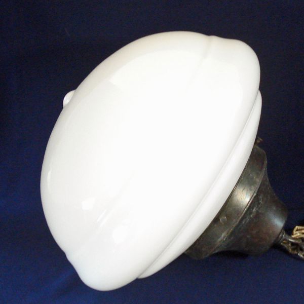 Schoolhouse Pendant Light Fixture 14 Inch Milk Glass Shade #4