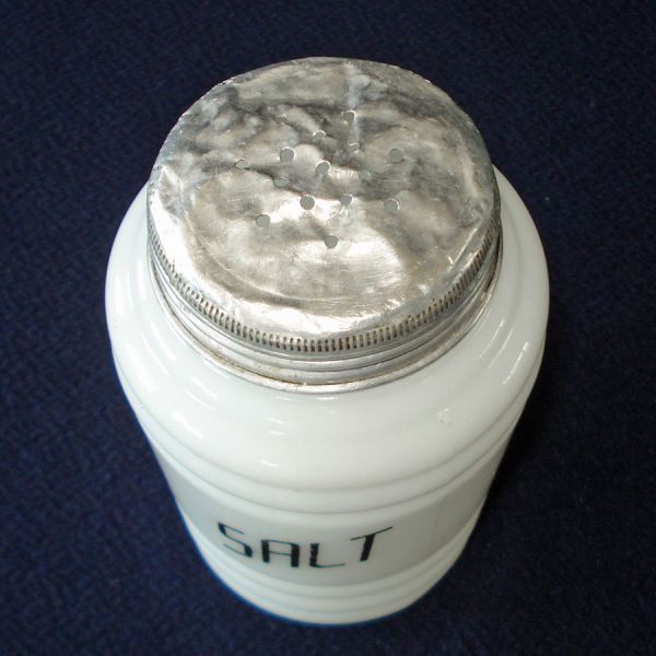 Hazel Atlas Ringed White Glass Range Top Salt Shaker #2