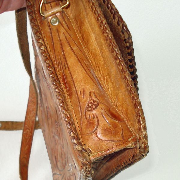 Western Style 1950s Tooled Leather Purse #4