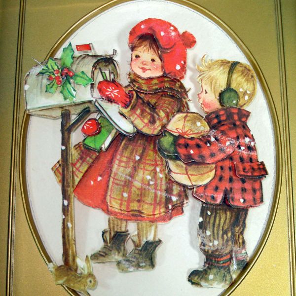 Layered Papercraft Framed Christmas Children Pictures #3