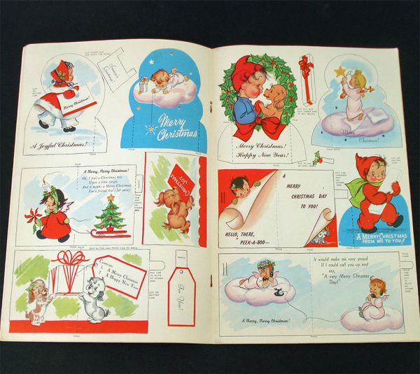 1946 Make Your Own Christmas Cards Uncut Book Eve Rockwell #3