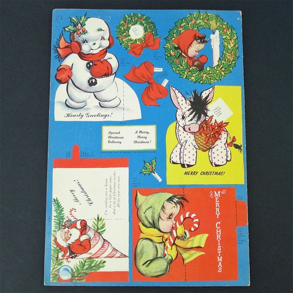1946 Make Your Own Christmas Cards Uncut Book Eve Rockwell #6